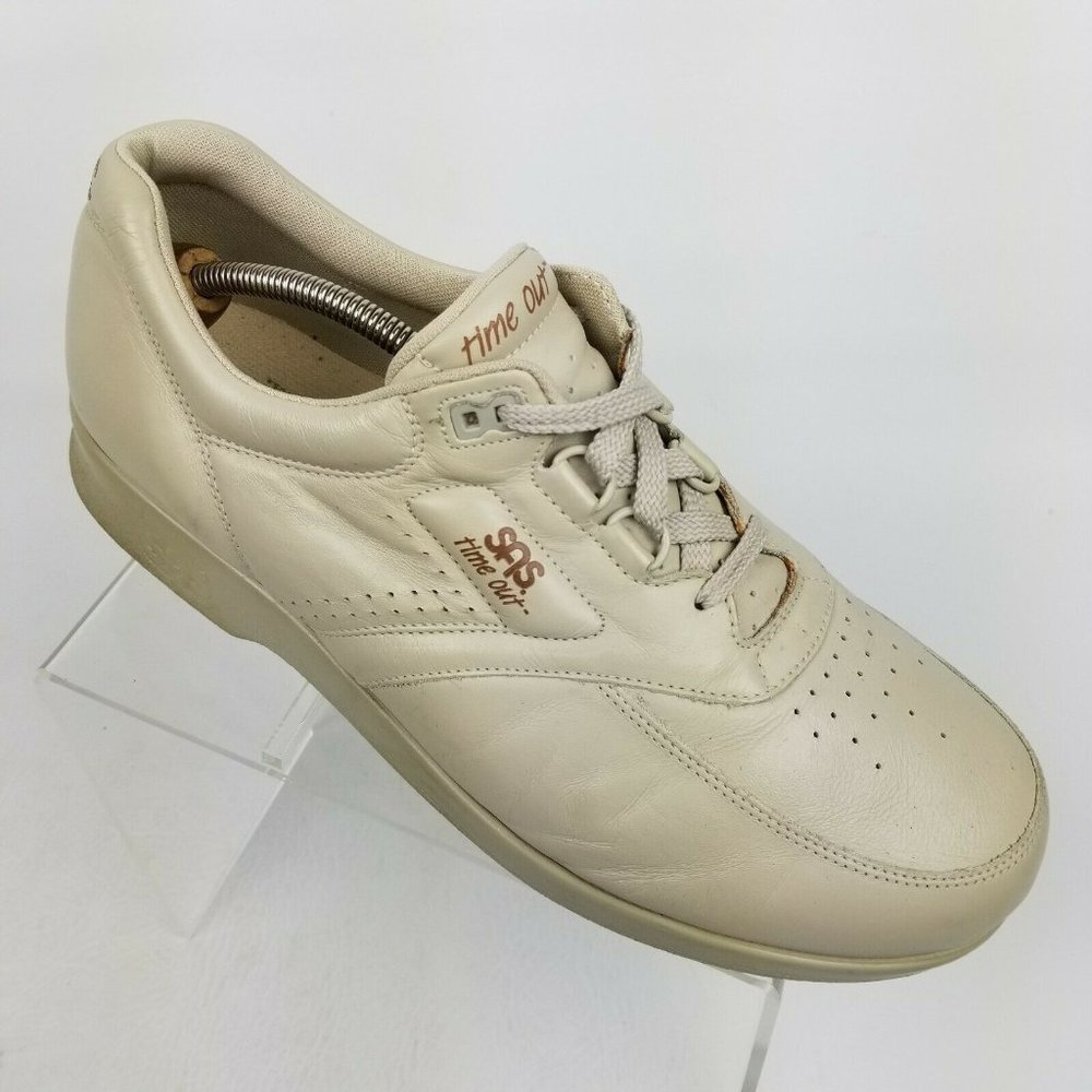 SAS Time Out Mens Walking Shoes Beige Leather 13 M